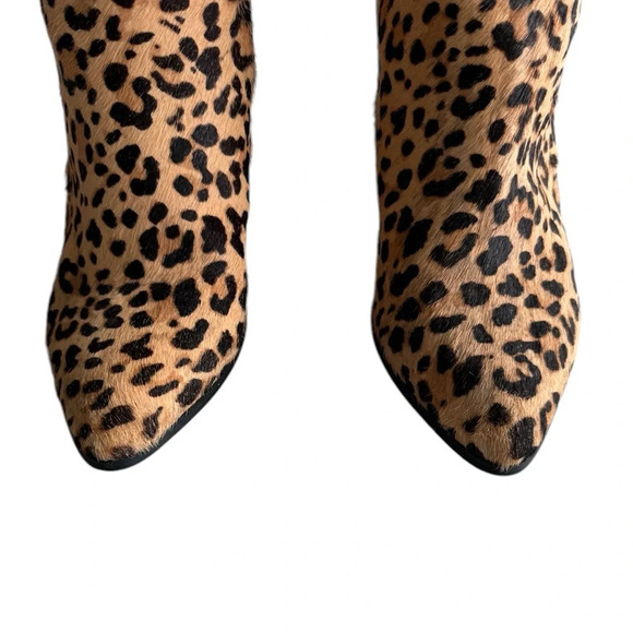 Steve Madden Jillian Leopard Print Calf Hair Ankle Booties Size 9 Beige … - Picture 2 of 7